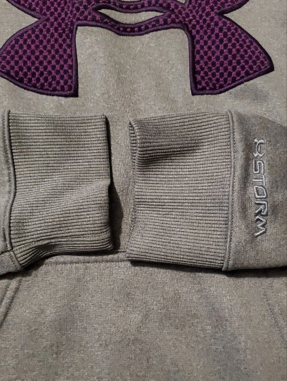 Under Armour Storm Gray Hoodie with Purple Lining - Picture 4 of 8